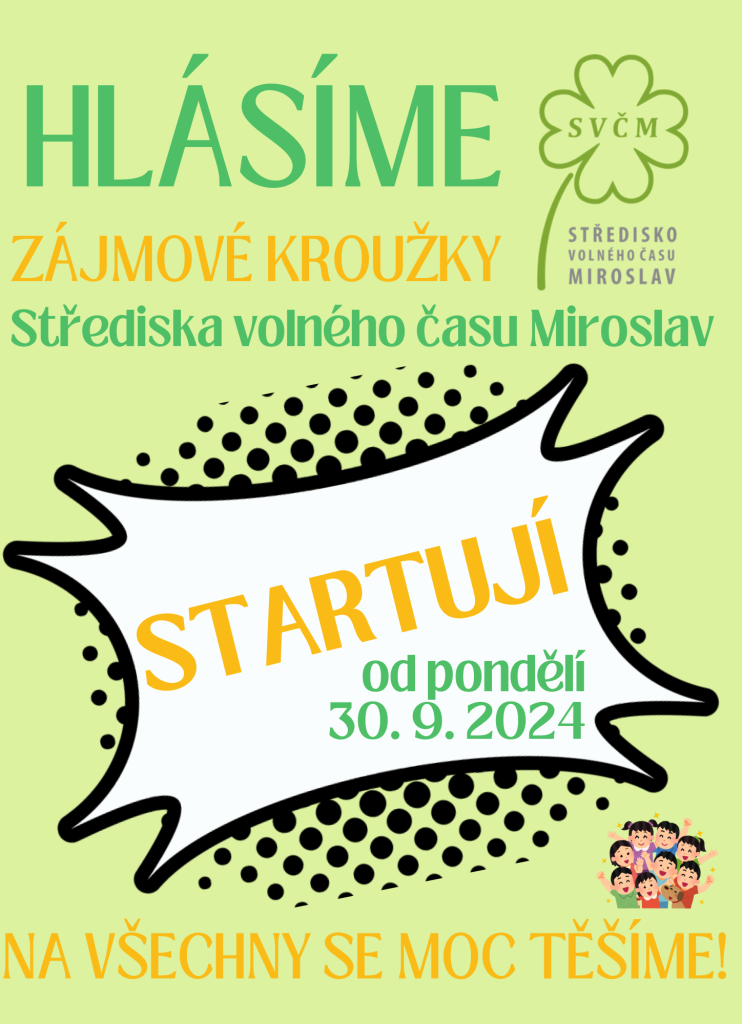 KROUŽKY STARTUJÍ 30.9.2024